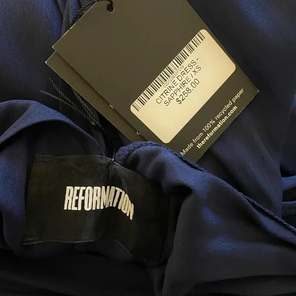 NWT Reformation Citrine dress in sapphire blue, xs - Picture 8 of 8